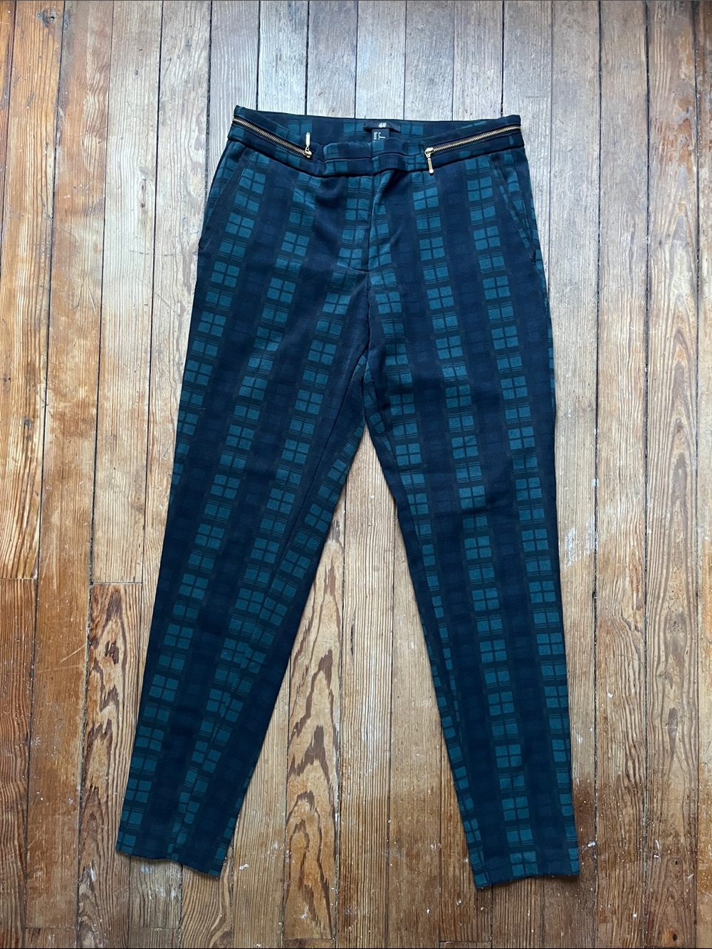 H&M Plaid Dressy Zip Pants